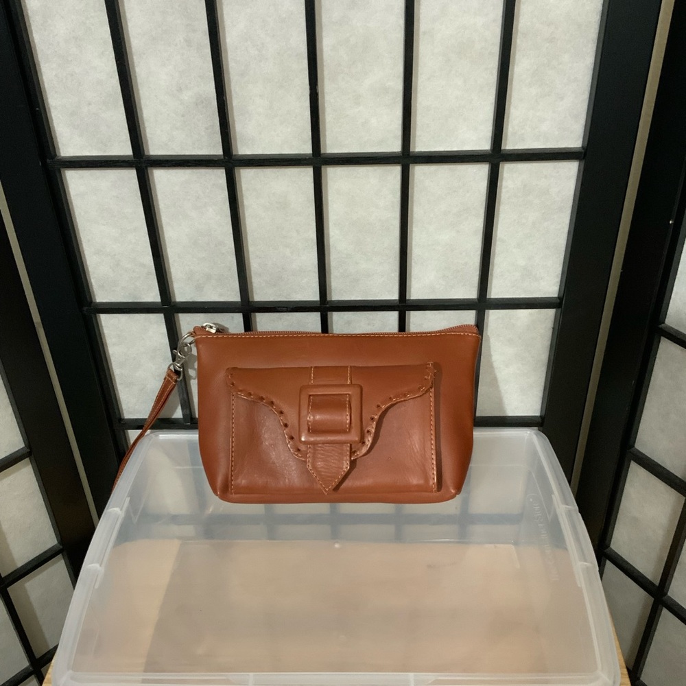 J.L. SALDIVAR Paraguay Handcrafted Leather Wristlet.
